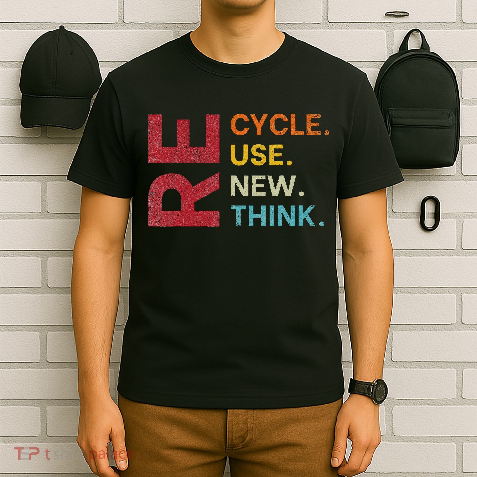 Vintage Recycle Reuse Renew Rethink Earth Day Environmental T-Shirt