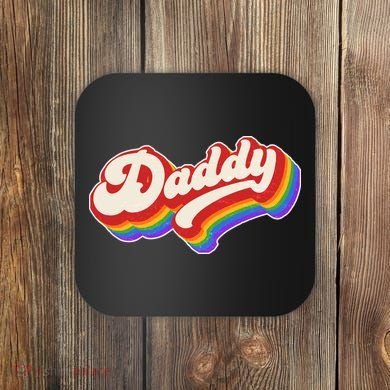 Vintage Retro Rainbow Daddy Coaster