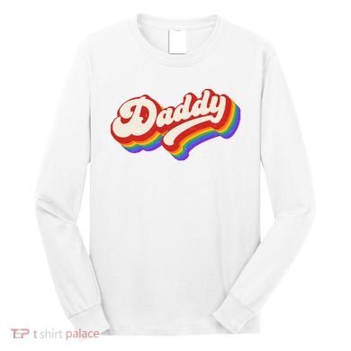 Vintage Retro Rainbow Daddy Long Sleeve Shirt