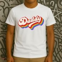Vintage Retro Rainbow Daddy T-Shirt thumb 3