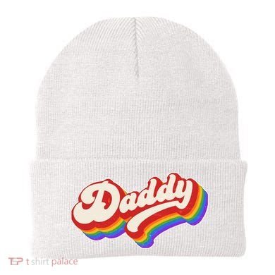 Vintage Retro Rainbow Daddy Beanie