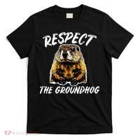 Vintage Retro Respect The Groundhog Holiday T-Shirt thumb 0