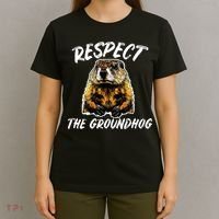 Vintage Retro Respect The Groundhog Holiday T-Shirt thumb 4