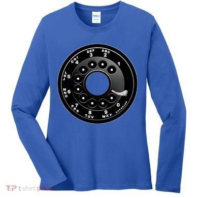 Vintage Retro Rotary Phone Dial Women's Long Sleeve Shirt