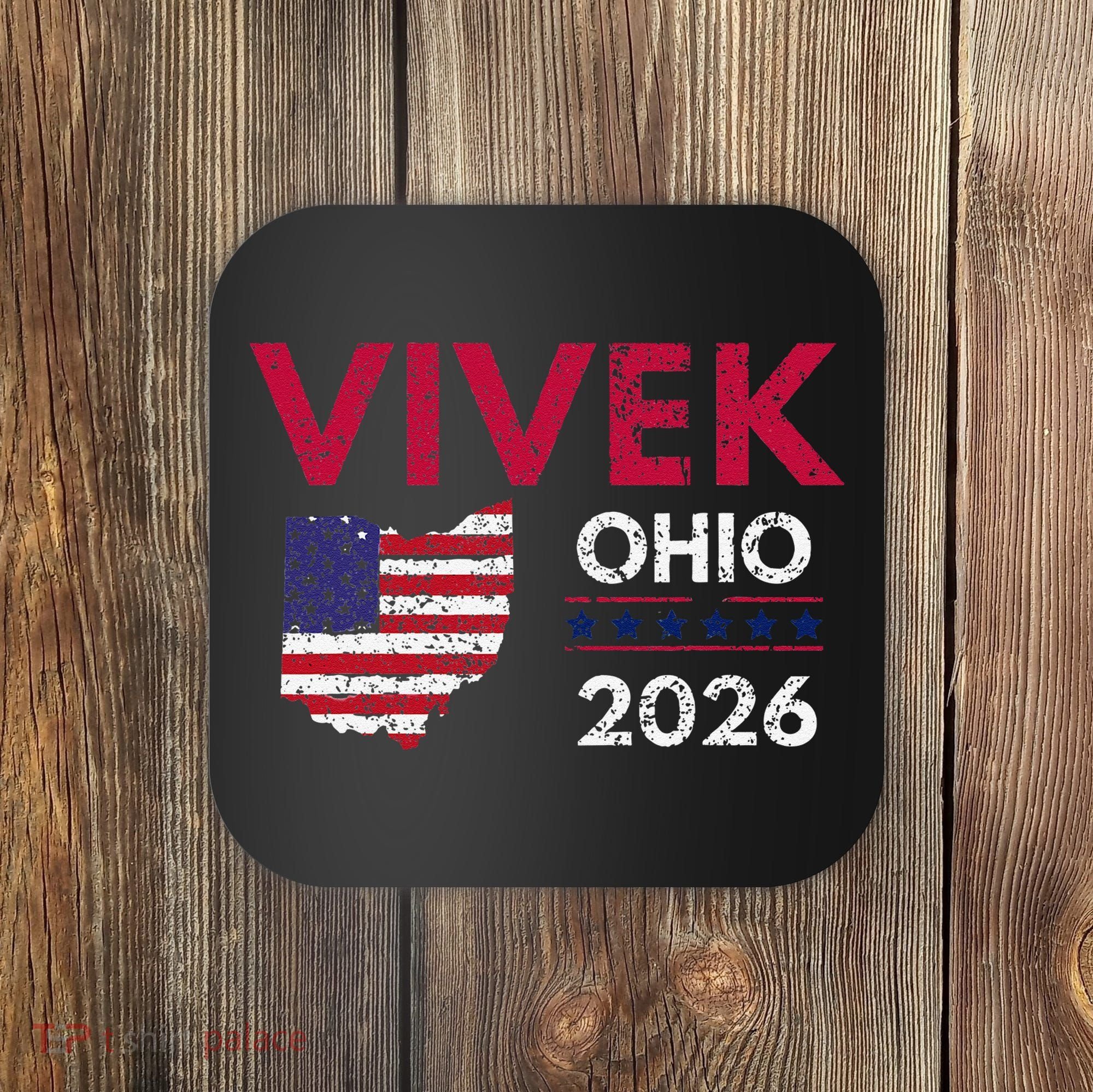 Vivek Ramaswamy Retro Grunge Vivek Governor Of Ohio 2026 Coaster