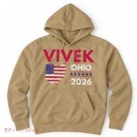 Vivek Ramaswamy Retro Grunge Vivek Governor Of Ohio 2026 Hoodie thumb 0