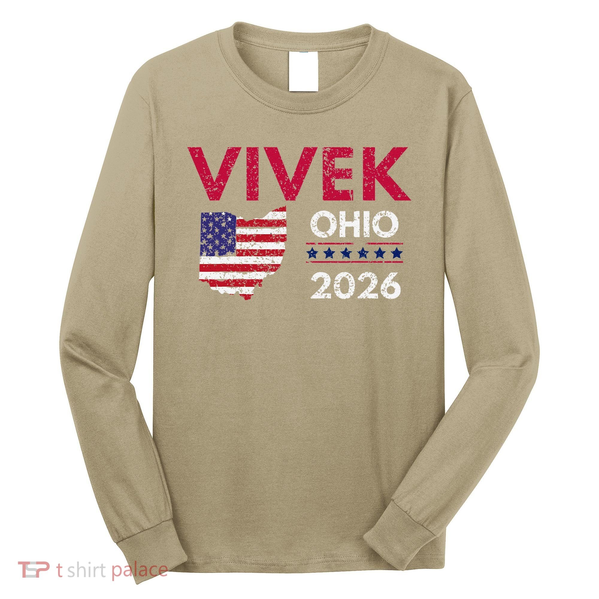 Vivek Ramaswamy Retro Grunge Vivek Governor Of Ohio 2026 Long Sleeve Shirt