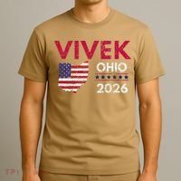 Vivek Ramaswamy Retro Grunge Vivek Governor Of Ohio 2026 T-Shirt thumb 3