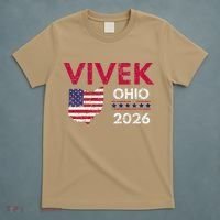Vivek Ramaswamy Retro Grunge Vivek Governor Of Ohio 2026 T-Shirt thumb 5