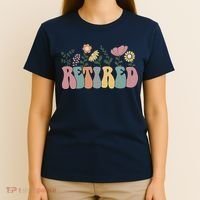 Vintage Retired Retro Retirement Gift For Women T-Shirt thumb 4