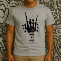 Vintage Rock Roll Funny Skeleton Guitar Musician Lover T-Shirt thumb 3