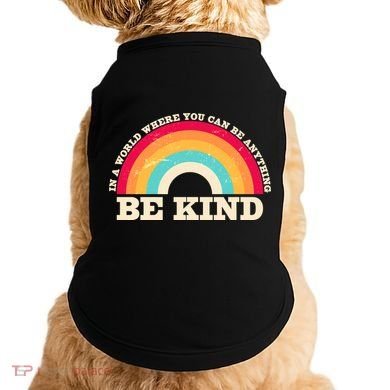 Vintage Retro Rainbow Be Kind Doggie Tank