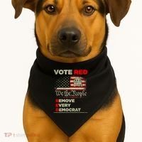 Vote Red Remove Every Democrat Red Wave Republican GOP USA-Made Doggie Bandana thumb 1