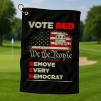 Vote Red Remove Every Democrat Red Wave Republican GOP Golf Towel thumb 1