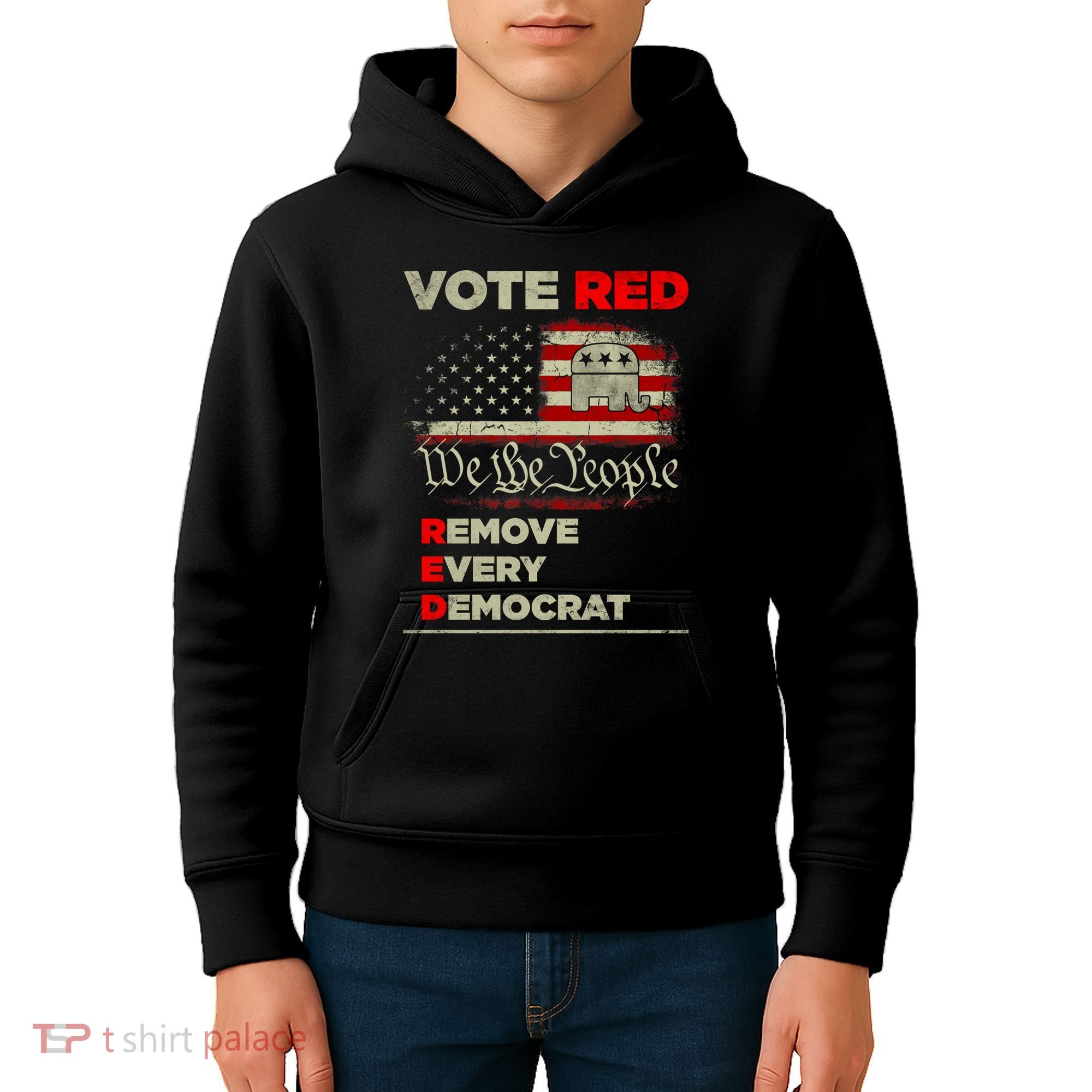 Vote Red Remove Every Democrat Red Wave Republican GOP Kids Hoodie