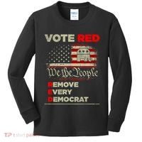 Vote Red Remove Every Democrat Red Wave Republican GOP Kids Long Sleeve Shirt thumb 0