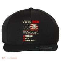 Vote Red Remove Every Democrat Red Wave Republican GOP Wool Snapback Cap thumb 0