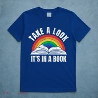 Vintage Retro Rainbow Take A Look It's In A Book Reading Art Gift T-Shirt thumb 5