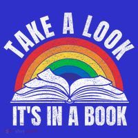 Vintage Retro Rainbow Take A Look It's In A Book Reading Art Gift T-Shirt thumb 7