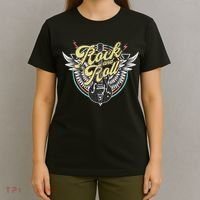 Vintage Retro Rock & Roll Guitar Wings Music T-Shirt thumb 4