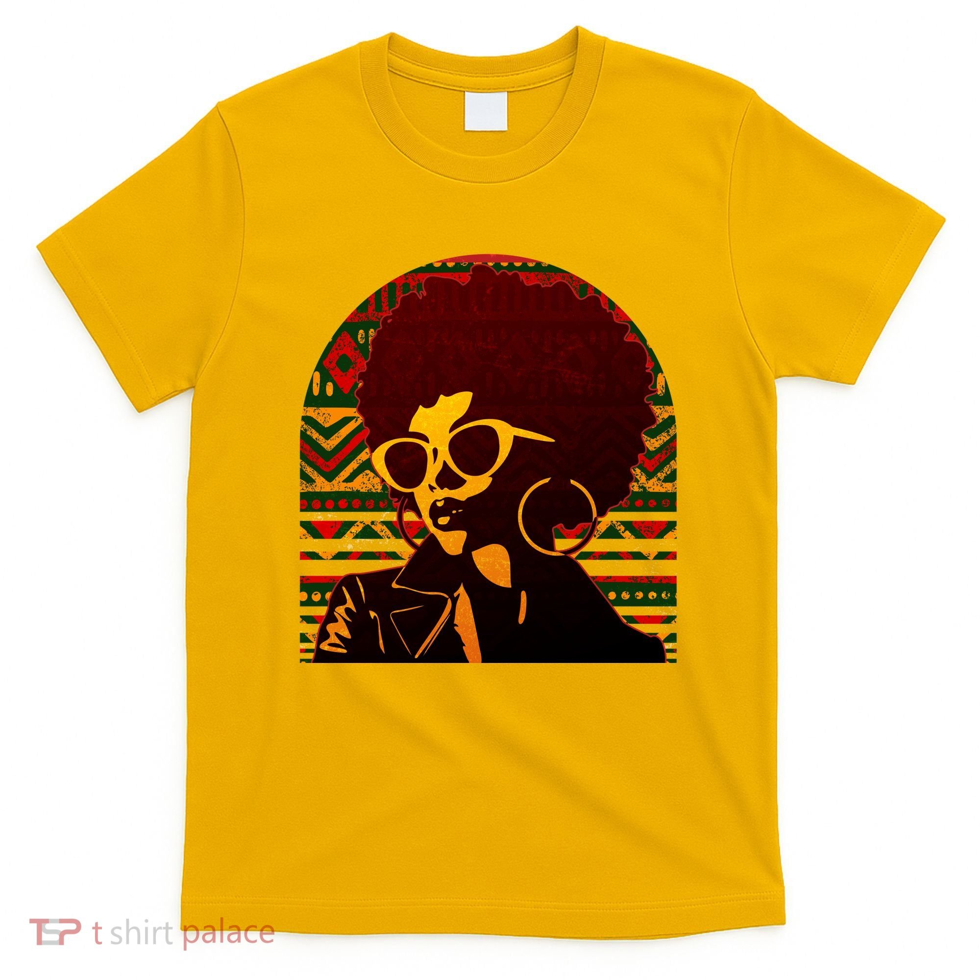 Vintage Retro Stylish Black African American Woman With Afro T-Shirt