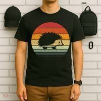 Vintage Retro Sunset Hedgehog T-Shirt thumb 6