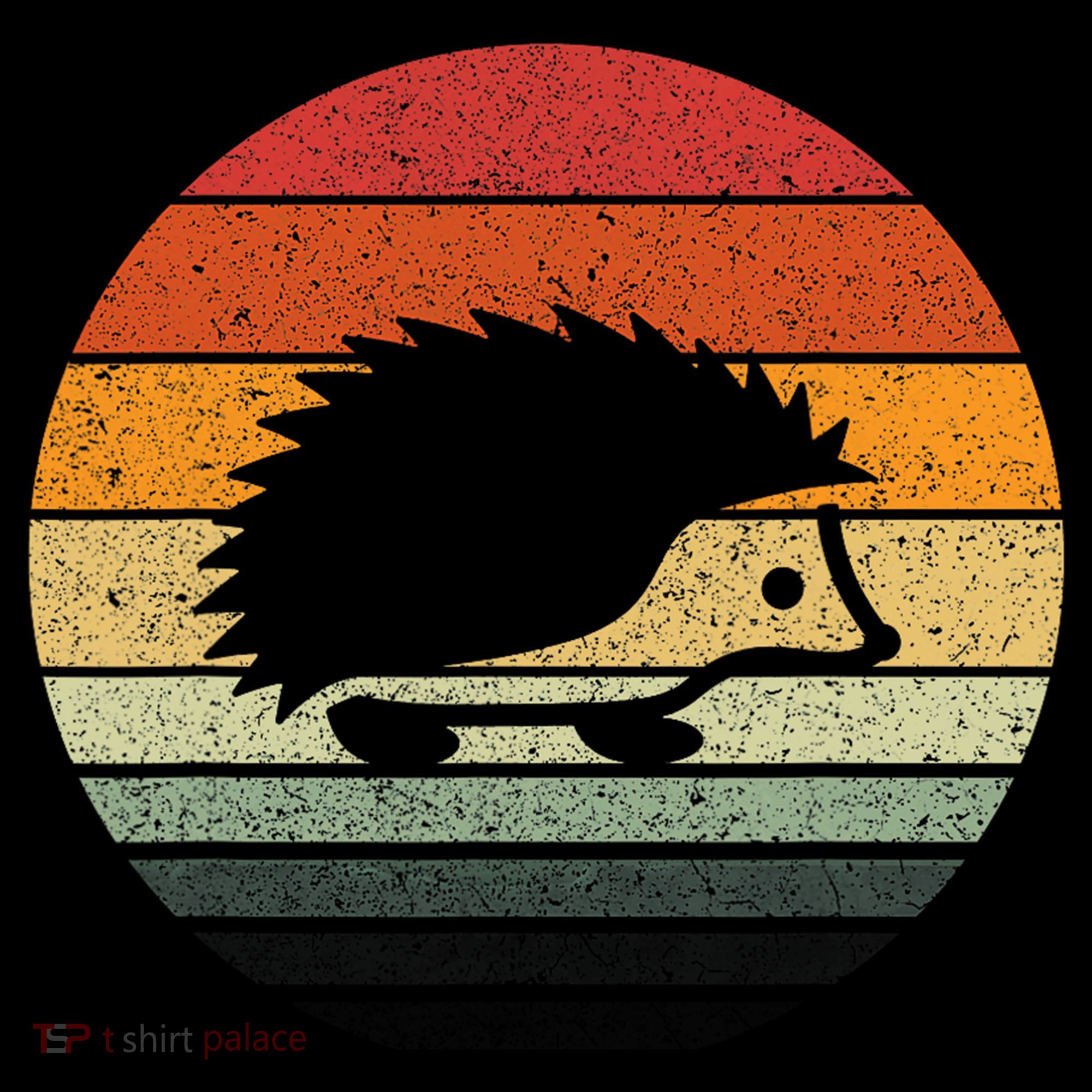 Vintage Retro Sunset Hedgehog T-Shirt