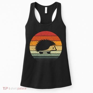 Vintage Retro Sunset Hedgehog Women's Tank Top