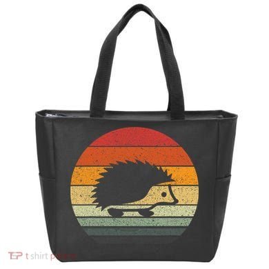 Vintage Retro Sunset Hedgehog Tote Bag