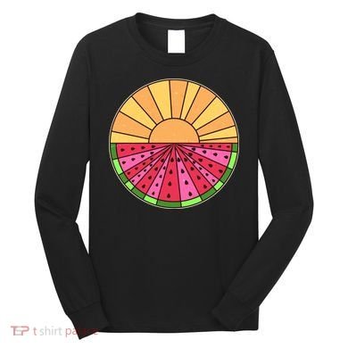 Vintage Retro Summer Sunshine Watermelon Long Sleeve Shirt