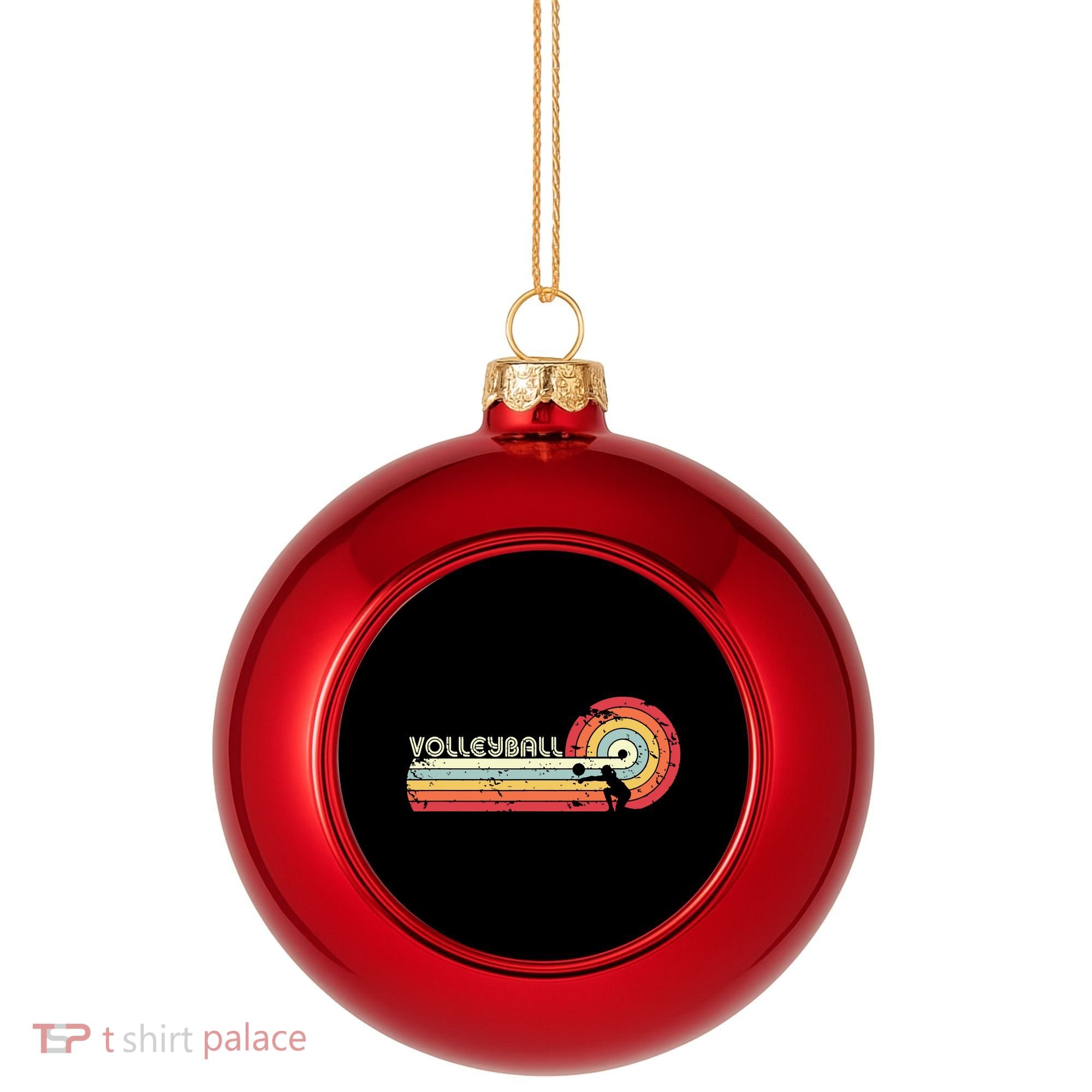 Volleyball Retro Style Plastic Christmas Ball Ornament