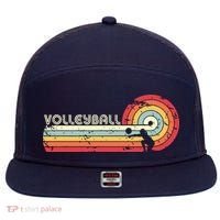Volleyball Retro Style 7 Panel Mesh Trucker Snapback Hat thumb 0