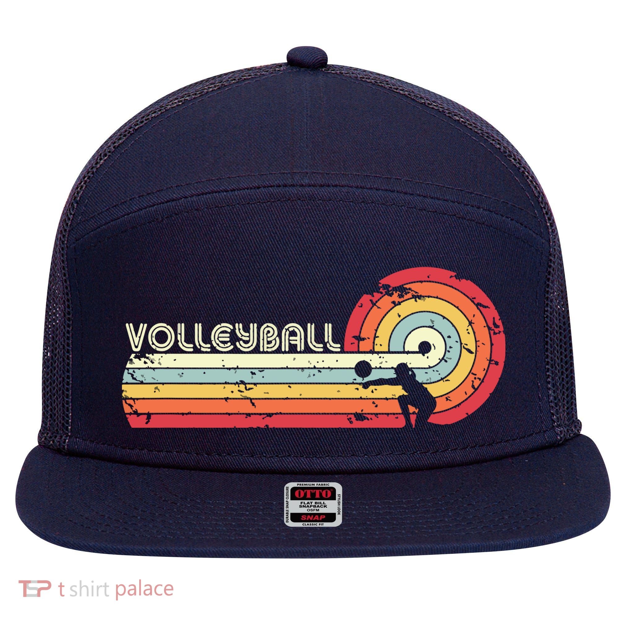 Volleyball Retro Style 7 Panel Mesh Trucker Snapback Hat