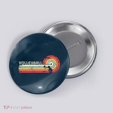 Volleyball Retro Style Button