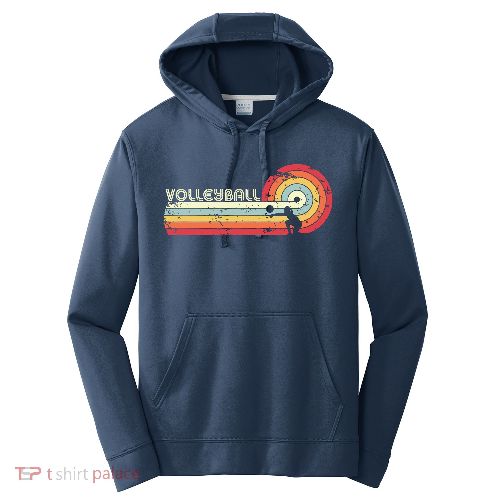 Volleyball Retro Style Performance Fleece Hoodie