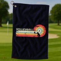 Volleyball Retro Style Golf Towel thumb 1