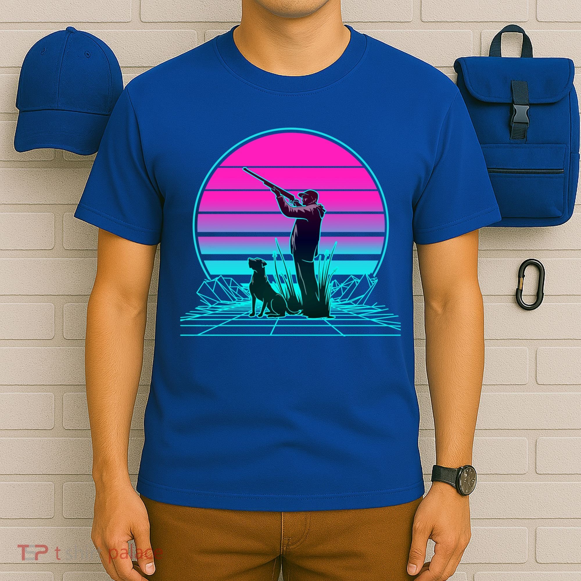 Vintage Retro Sunset Duck Hunting Cool Gift T-Shirt