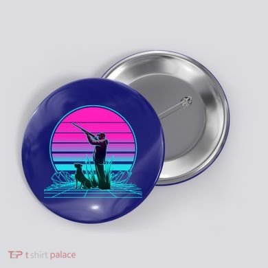 Vintage Retro Sunset Duck Hunting Cool Gift Button