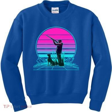 Vintage Retro Sunset Duck Hunting Cool Gift Kids Sweatshirt