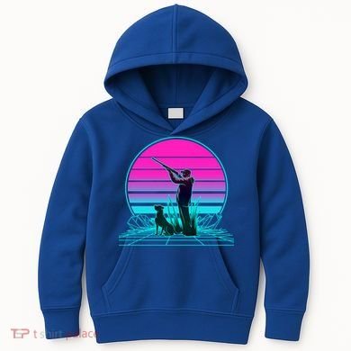 Vintage Retro Sunset Duck Hunting Cool Gift Kids Hoodie