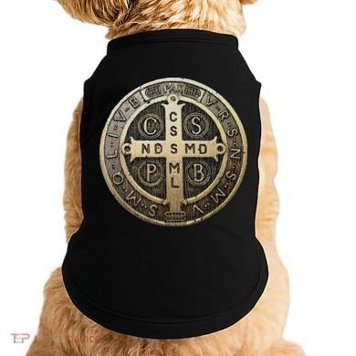 Vintage Retro St. Benedict Medal Saint Benedict Cross Cathol Doggie Tank