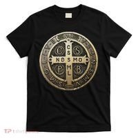 Vintage Retro St. Benedict Medal Saint Benedict Cross Cathol T-Shirt thumb 0