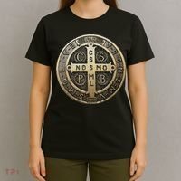 Vintage Retro St. Benedict Medal Saint Benedict Cross Cathol T-Shirt thumb 4