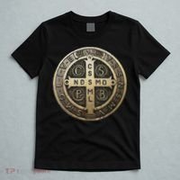 Vintage Retro St. Benedict Medal Saint Benedict Cross Cathol T-Shirt thumb 5