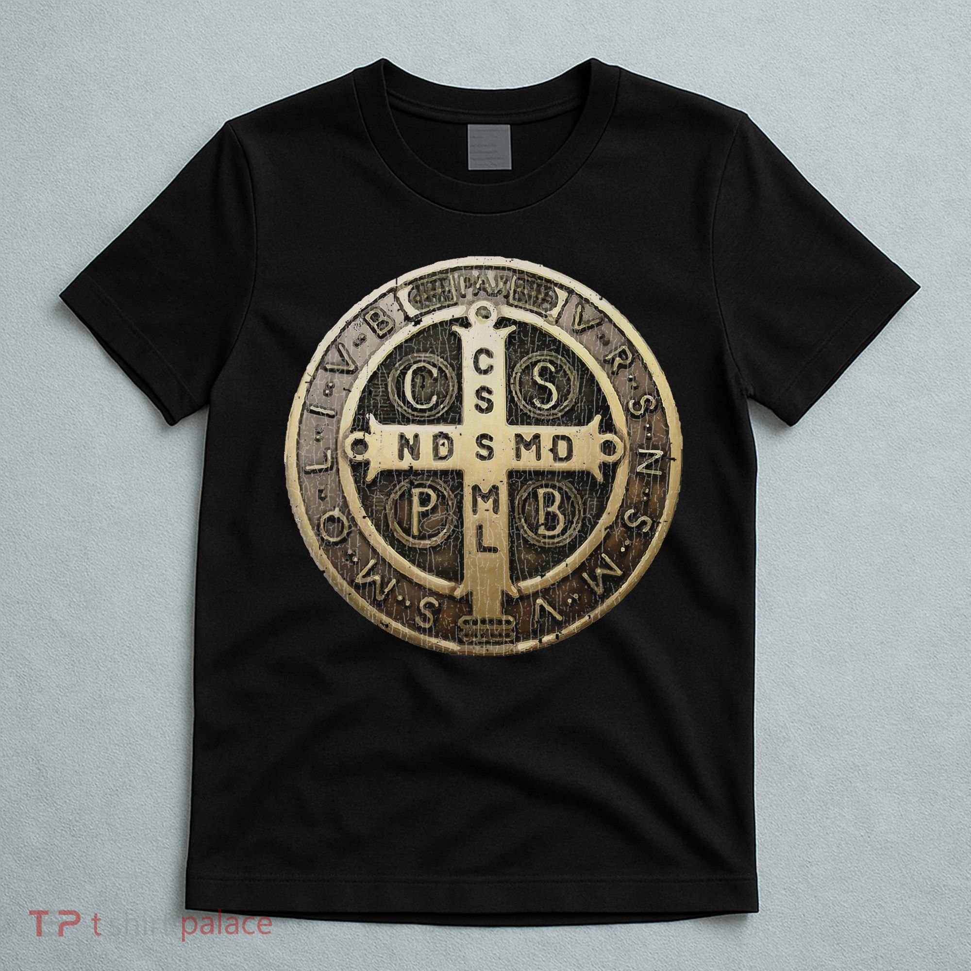 Vintage Retro St. Benedict Medal Saint Benedict Cross Cathol T-Shirt
