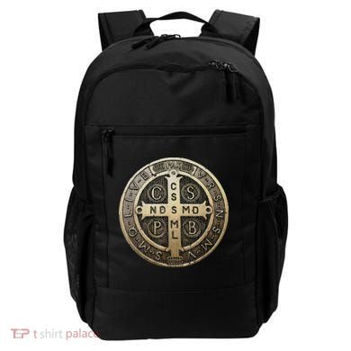 Vintage Retro St. Benedict Medal Saint Benedict Cross Cathol Backpack