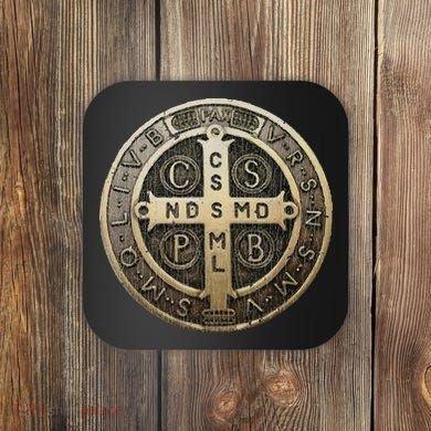 Vintage Retro St. Benedict Medal Saint Benedict Cross Cathol Coaster