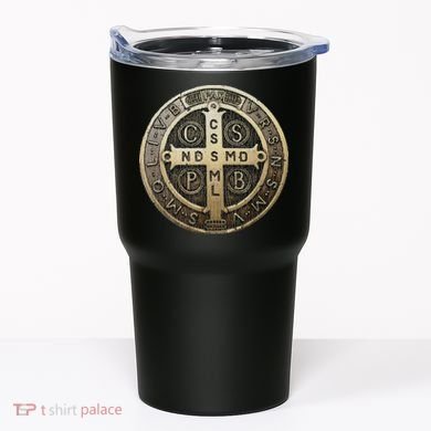 Vintage Retro St. Benedict Medal Saint Benedict Cross Cathol Tumbler