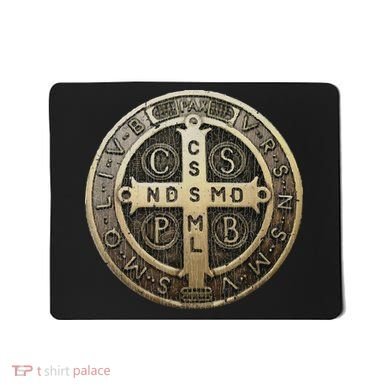 Vintage Retro St. Benedict Medal Saint Benedict Cross Cathol Mousepad
