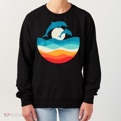 Vintage Retro Summer Time Beach Dolphin Women's Sweatshirt